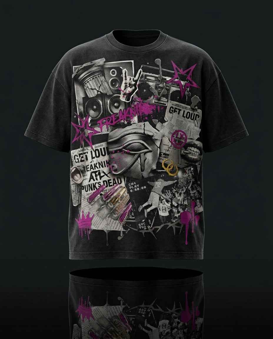 The "Freaknik’s Alive & Punk’s Not Dead" Unisex Two-Piece Set – Mineral Wash Black Alt Grunge Set