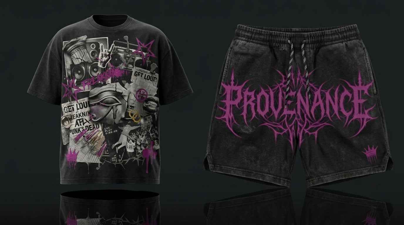 The "Freaknik’s Alive & Punk’s Not Dead" Unisex Two-Piece Set – Mineral Wash Black Alt Grunge Set