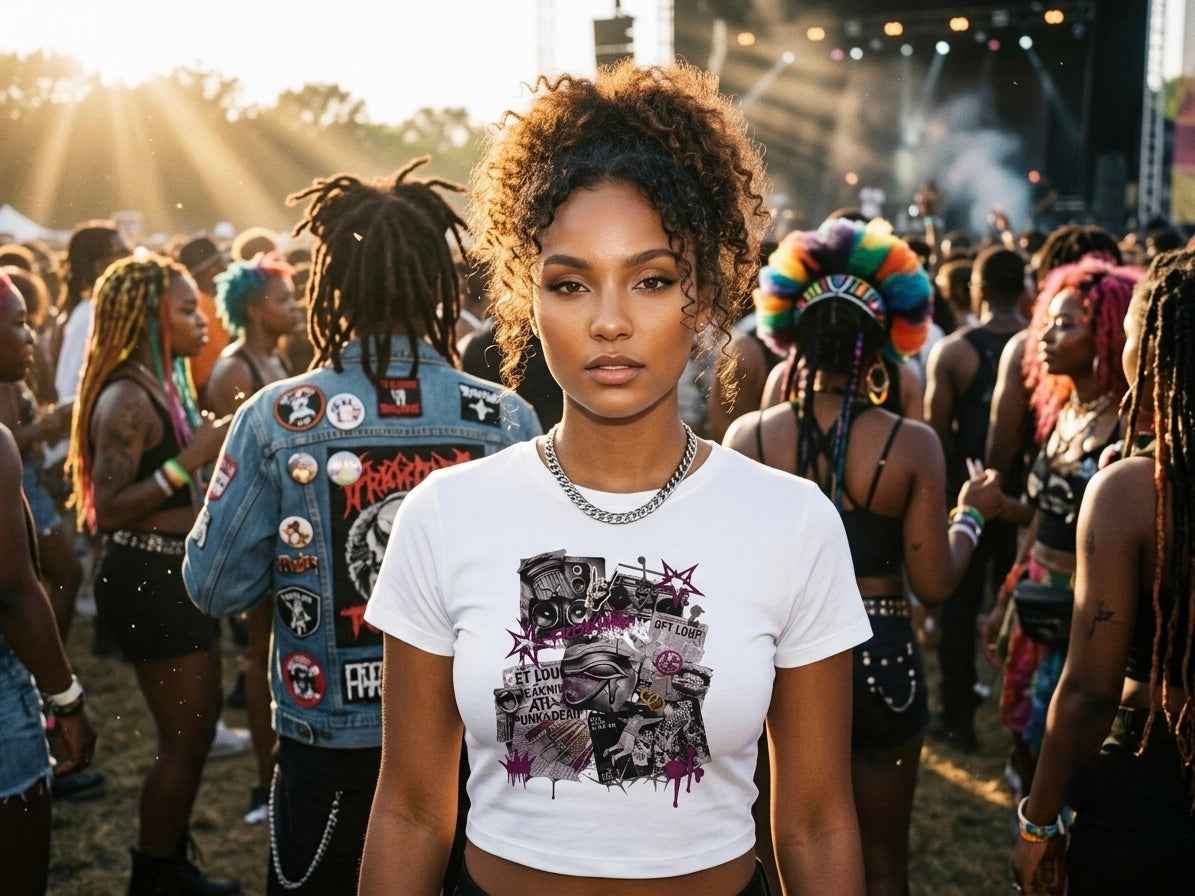 The "Freaknik’s Alive & Punk’s Not Dead" Baby Tee – Vintage 90s Alt Streetwear